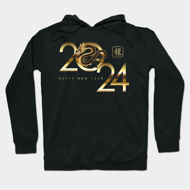 2024 Chinese Dragon Lunar New Year Happy New Year 2024 Hoodie by _So who go sayit_